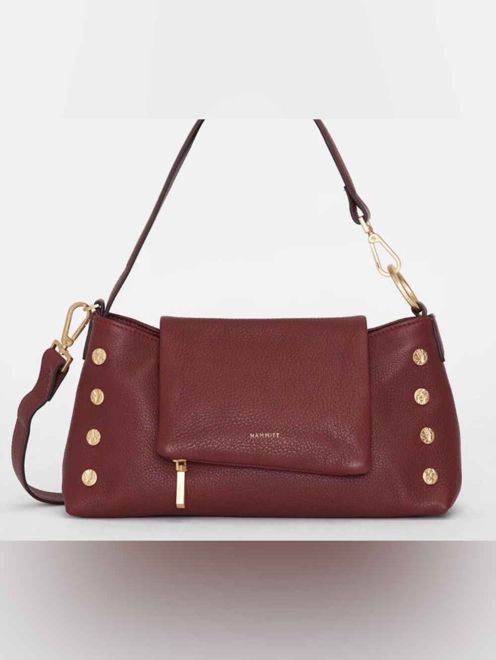 Hammitt VIP Satchel In Pomodoro Red/Brushed Gold/Hammered Rivets. Like 🆕 - Picture 15 of 16